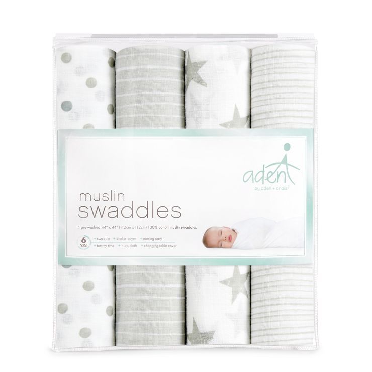 aden + anais essentials Muslin Swaddle Blankets - 4pk | Target