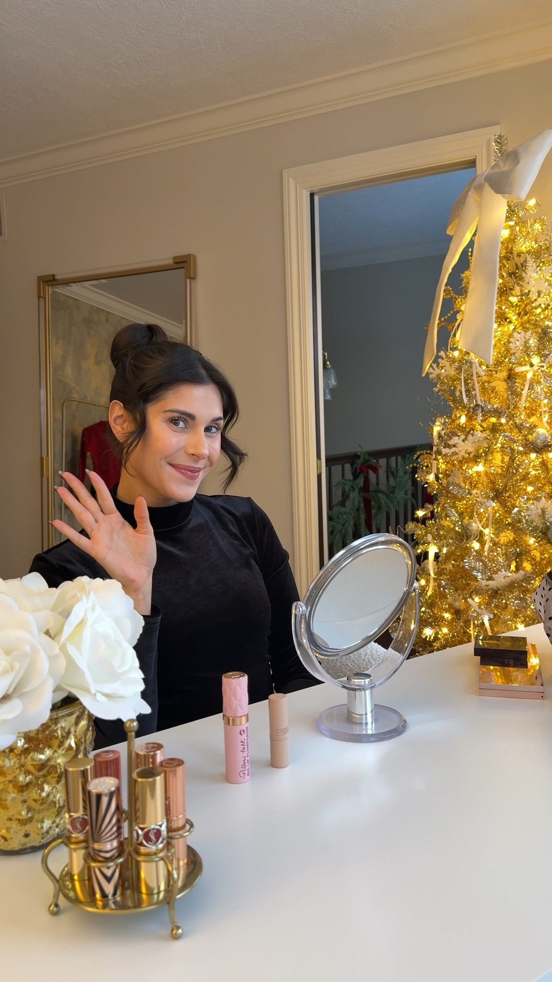 GRWM for the first holiday party of the season ✨💄

My beauty routine:
1. Lendava Moisturizer 
2. Ilia Skin Tint Serum
3. Ilia Concelear
4. Laura Mercier Setting Powder
5. Makeup by Mario Bronzing Stick
6. Rare Beauty Blush
7. Becca / Smashbox Highlighter
9. Patrick Ta Eyeshadow
10. Charlotte tilbury eyeshadow 
11. Neutrogena Brow Pen
12. Benefit Brow Gel
13. Ilia Mascara
14. Charlotte tilbury lip liner
15. Lipstick
16. Charlotte tilbury lip gloss
17. Morphe setting spray 

Happy holidays!! ✨🎄♥️

Beauty, skincare, Lendava, makeup, Ulta, Sephora, retinol, face cream, foundation, get ready with me, date night look, skincare routine, makeup routine, blush, bronzer, mascara, eyebrows, moisturizer, night out look, under 100, under 50, sweet Caroline collection

#LTKHoliday #LTKFindsUnder50 #LTKBeauty