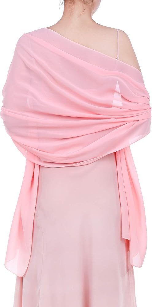 WILLBOND Womens Chiffon Bridal Evening Soft Wrap Scarf Shawl, Chiffon Scarf Ribbon Scarf Satin Sc... | Amazon (US)