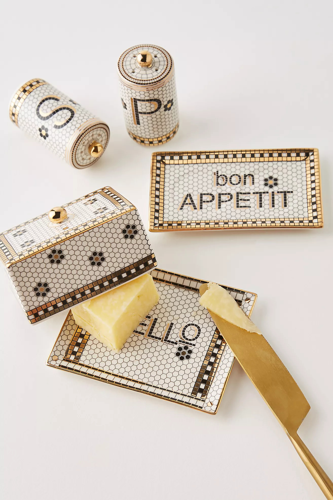 Bistro Tile Salt & Pepper Shakers | Anthropologie (US)