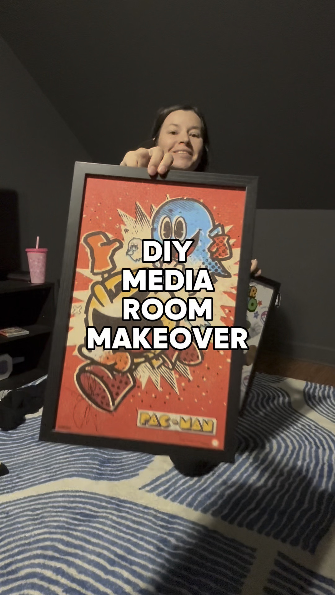 Finally getting around to hanging some fun wall art in the media room. Adds some fun color to the dark walls and I think it’s turning out pretty cool in here!
Need lighting next…to be continued…AGAIN. 

#DIY #diymakeover #mediaroom #movietheater #homerenovation #homemakeover #budgetmakeover 

#LTKKids #LTKFamily #LTKHome