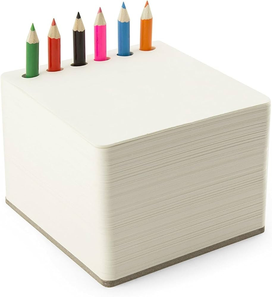 Three by Three Seattle jOTBLOCK Square Chunky Sketchpad: With 6 Colored Pencils for Memos, Notes,... | Amazon (US)