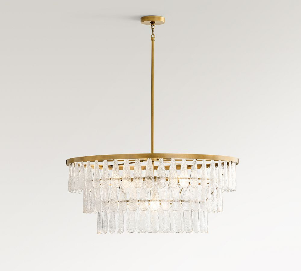 Mable Textured Glass Round Chandelier (37") | Pottery Barn (US)