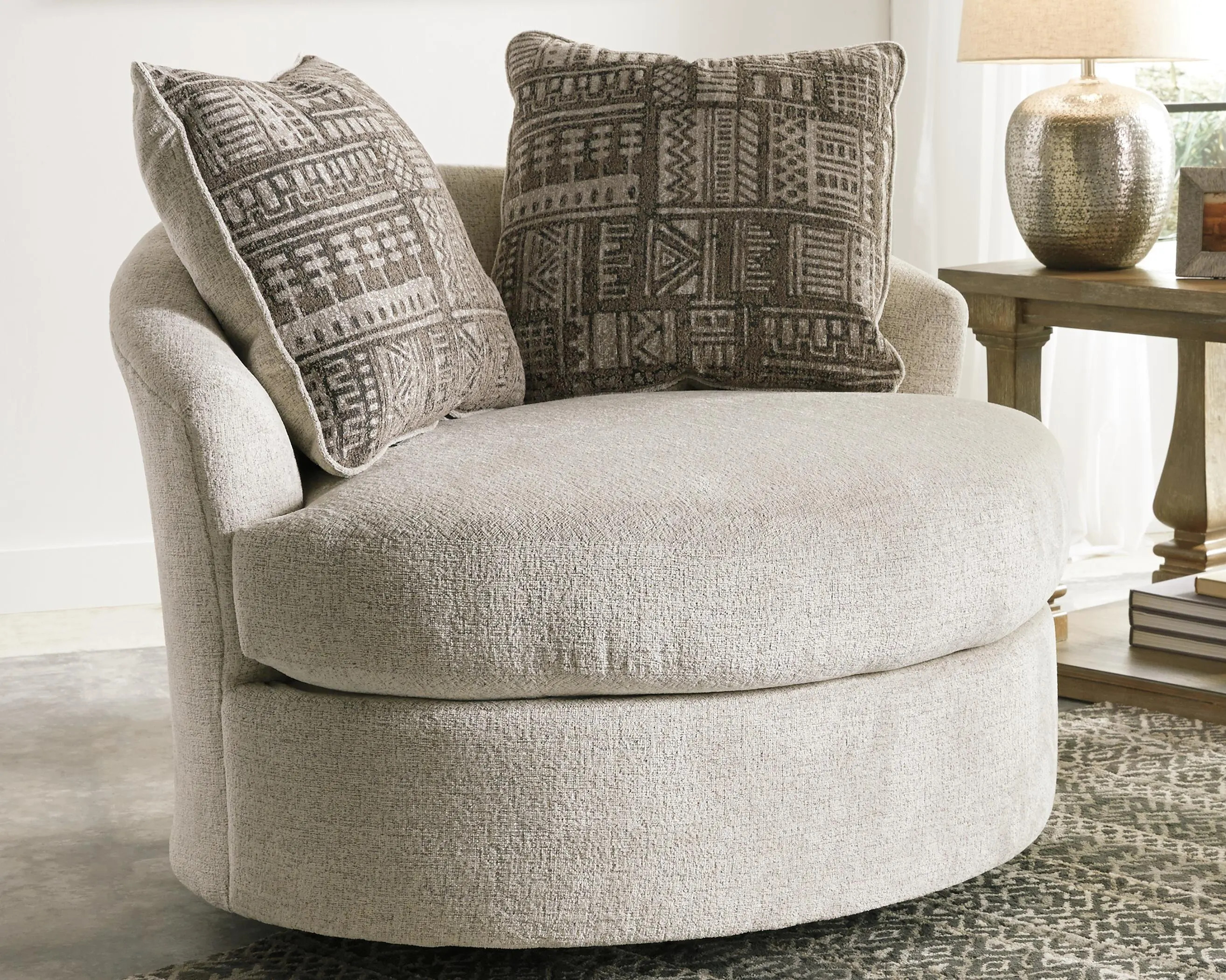 Soletren Swivel Accent Chair, Stone | Ashley
