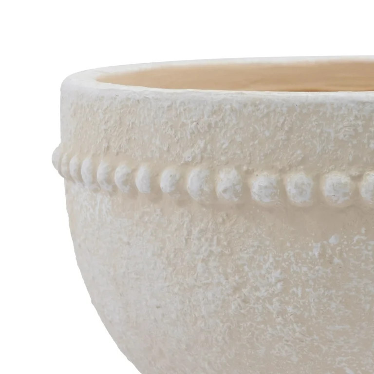 My Texas House 8" Cream Ceramic Dot Bowl Planter for Indoor or Outdoor Use | Walmart (US)