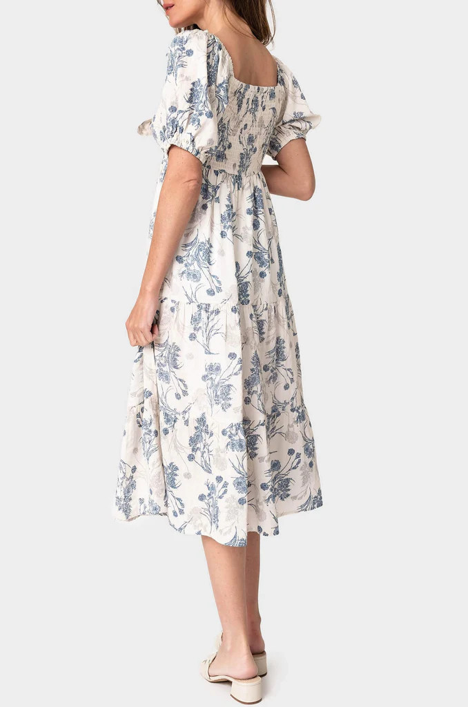 Summertime Tie Front Midi Dress With Slit | Gibsonlook