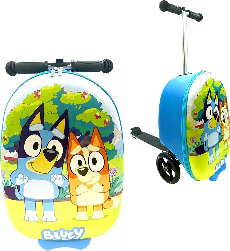 Fast Forward Bluey 18" Kid's Ride-On Suitcase - Lightweight Carry-On Luggage Scooter with LED Lig... | Amazon (US)