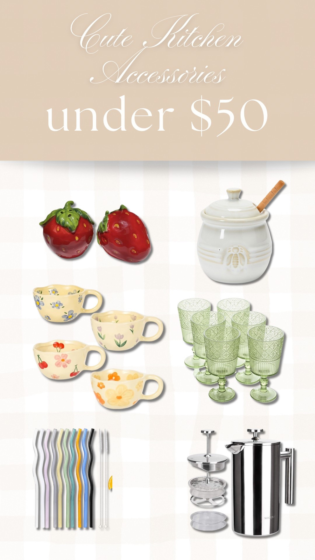 Cutest kitchen finds under $50🍽️✨ from playful salt & pepper shakers to hand-painted coffee mugs-these little details make all the difference! 🫶🏻

#LTKFindsUnder50 #LTKHome #LTKGiftGuide
