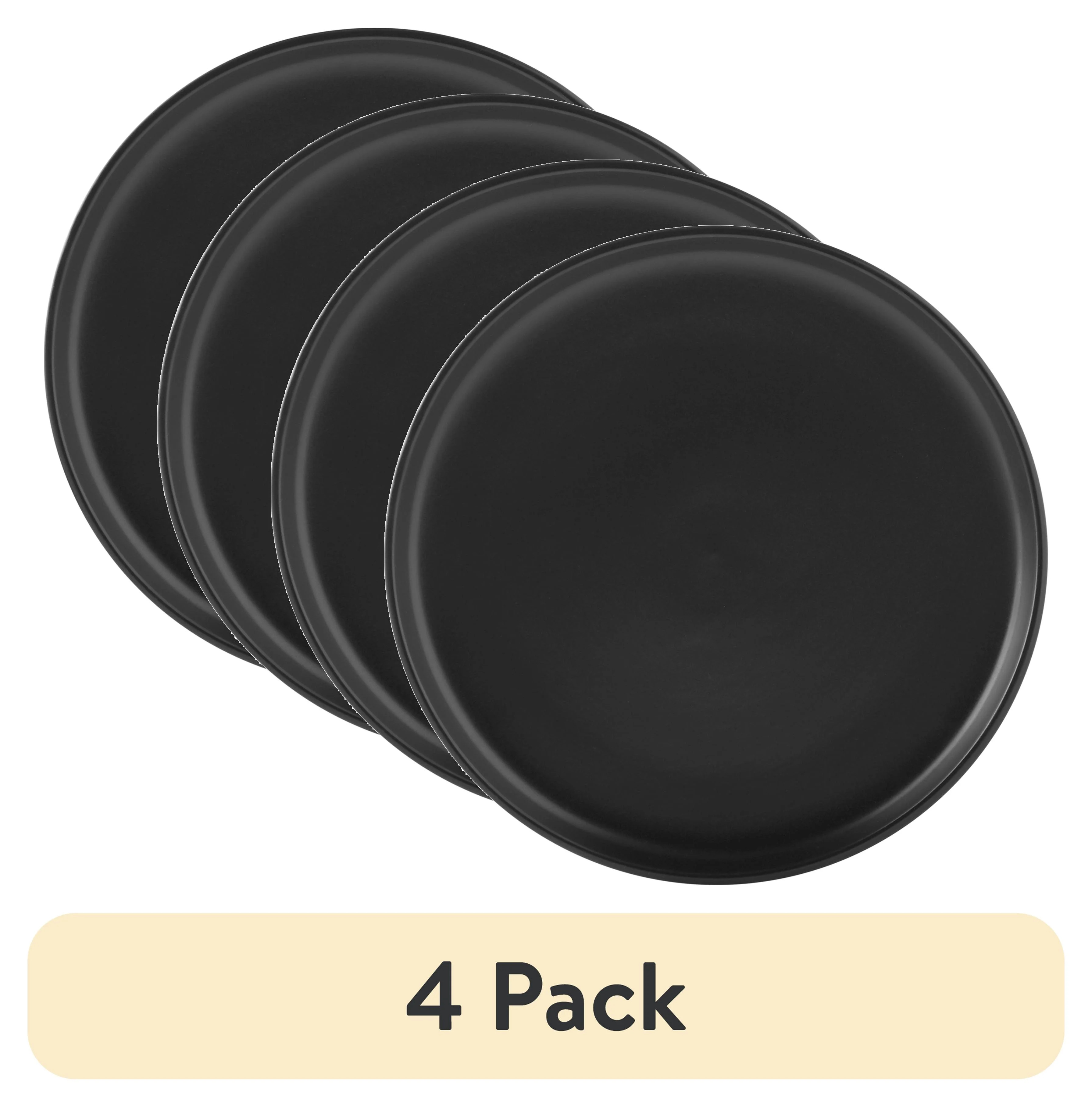(4 pack) Mainstays Alessandra Matte Black Round Stoneware Salad Plate | Walmart (US)