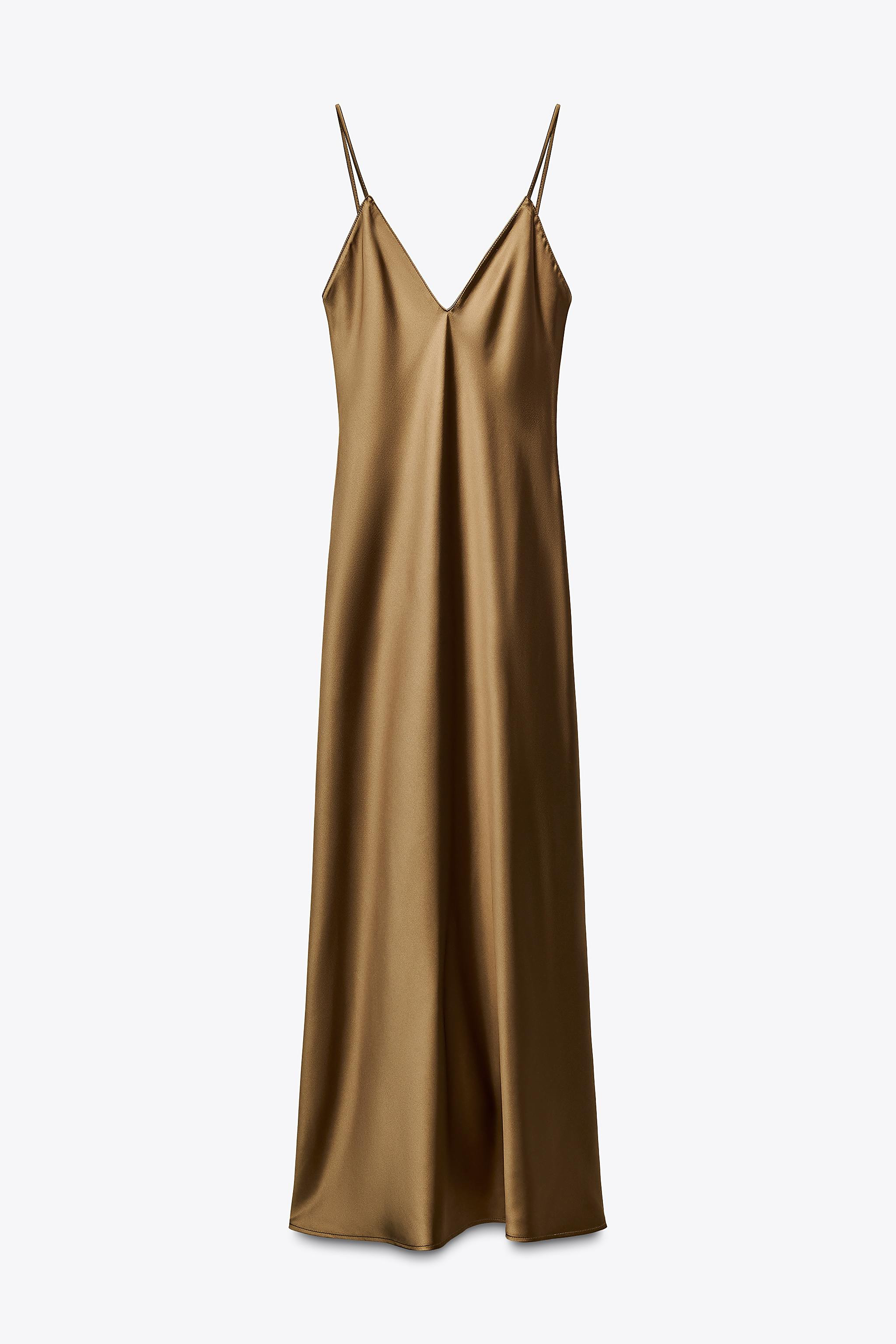 SATIN EFFECT MIDI DRESS | Zara US