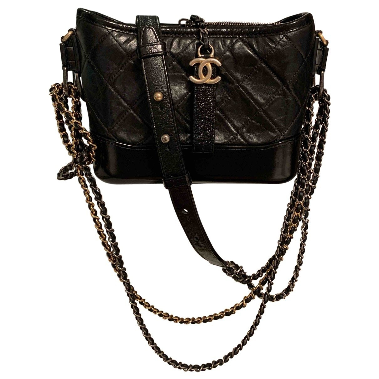 Chanel Gabrielle Black Leather Handbags | Vestiaire Collective (Global)