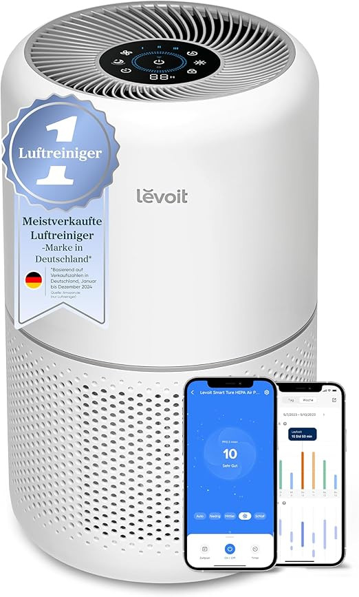 LEVOIT Luftreiniger mit HEPA Luftfilter gegen 99,97 Prozent Schimmel Staub Pollen Tierhaare, Luft... | Amazon (DE)