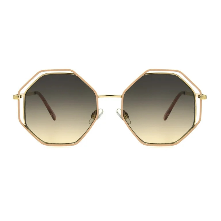 Foster Grant Women's Round Tan Rose Gold Sunglasses | Walmart (US)