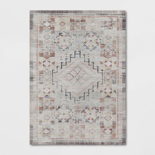 Bromelia Distressed Geo Persian Rug Blush - Opalhouse™ | Target