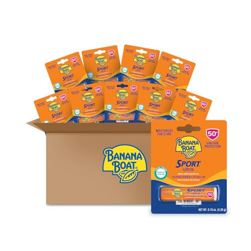 Banana Boat Sport Ultra Sunscreen Lip Balm, Broad Spectrum SPF 50+ , 0.15 Ounce , 10 Count (Pack of 1) | Amazon (US)