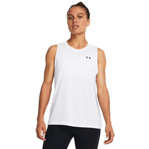Under Armour Womens Tech Tank Top, (100) White / / Black, Medium | Amazon (US)