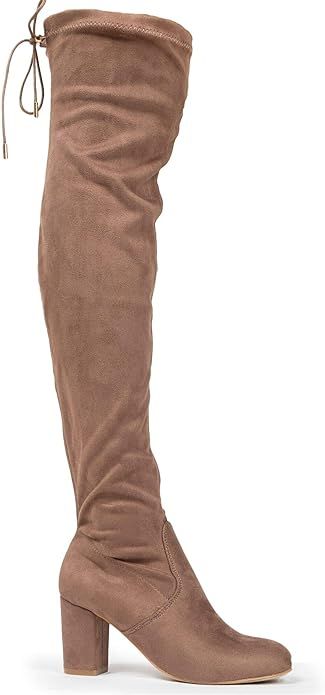 J. Adams Aspen Boots for Women - Mid Block Heel Drawstring Over the Knee Boot | Amazon (US)