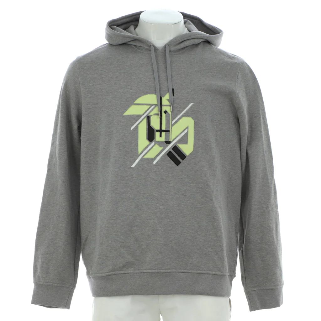 Men's Graphic Print Hoodie Cotton with Leather | Rebag