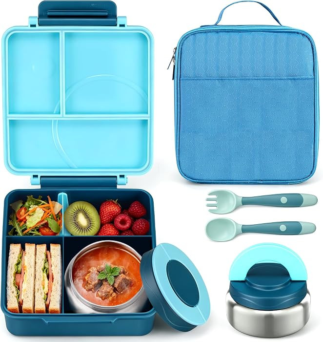 Itslife Bento Lunch Box for Kids with 8oz Soup Thermo&Lunch Bag, Leak-Proof Lunch Food Containers... | Amazon (US)