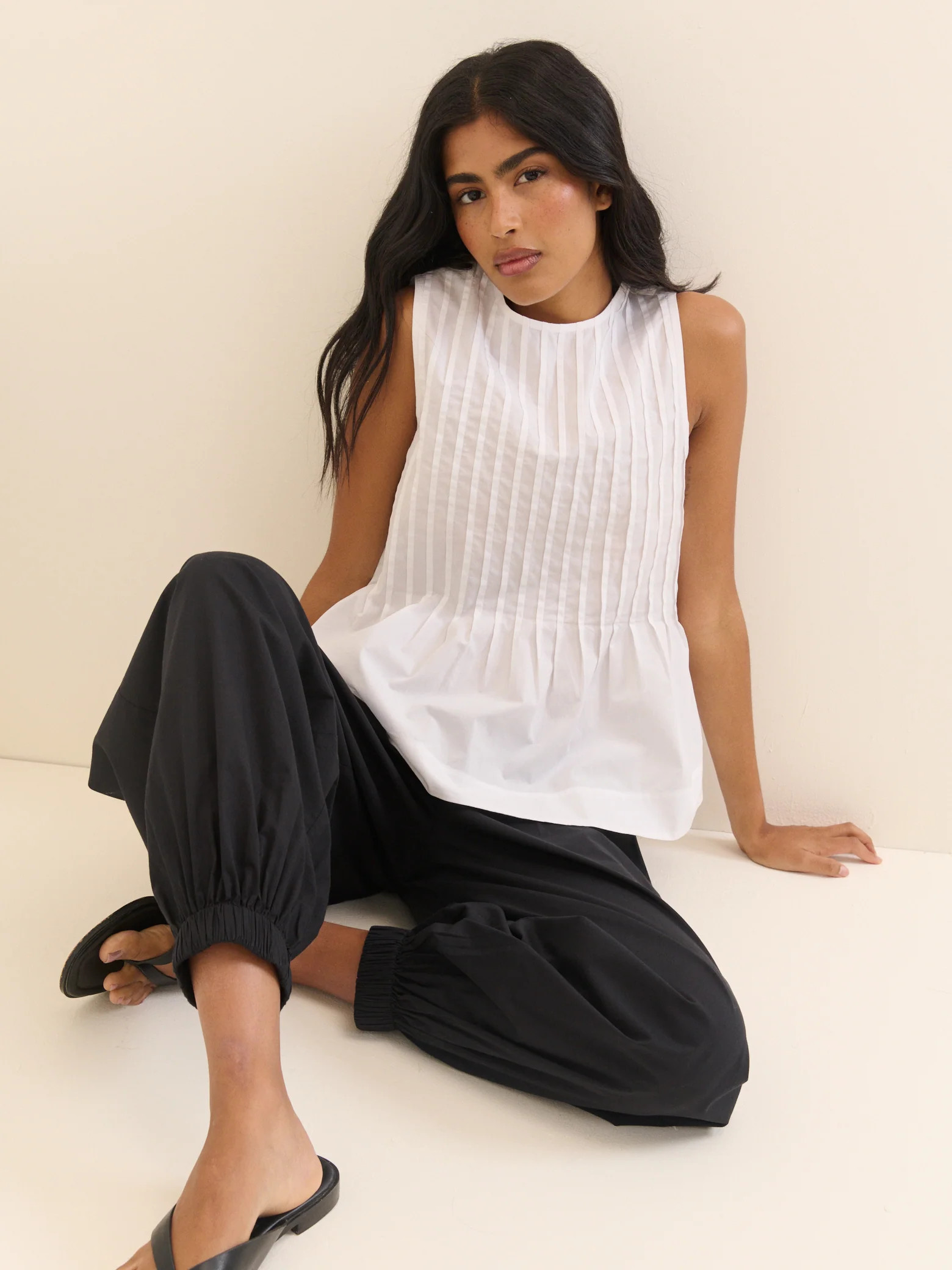 White Pintuck Valley Top | Nobody's Child