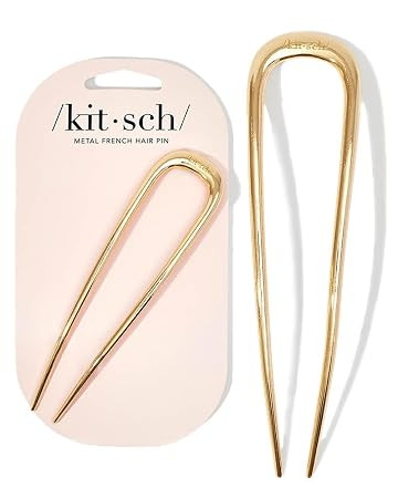 Kitsch Metal French Hair Pin for Women, Hair Fork for Buns, French Twist Pin for Easy Hairstyle, ... | Amazon (US)