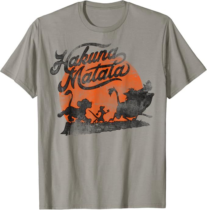 Disney Lion King Hakuna Matata Orange Sunset Vintage T-Shirt T-Shirt | Amazon (US)