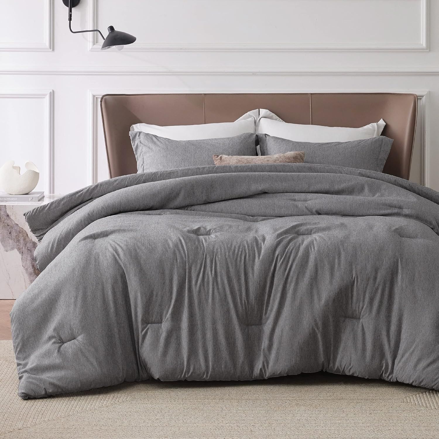 Bedsure Twin/Twin XL Comforter Set Dorm Bedding - Dark Grey Twin Extra Long Comforter, Soft Beddi... | Amazon (US)