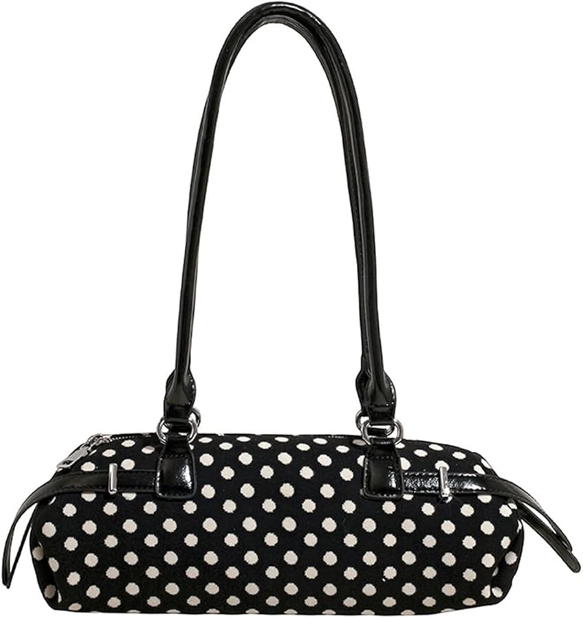 Large Capacity Canvas Polka Dot Handbag for Women, Stylish Versatile Underarm Bag | Amazon (US)