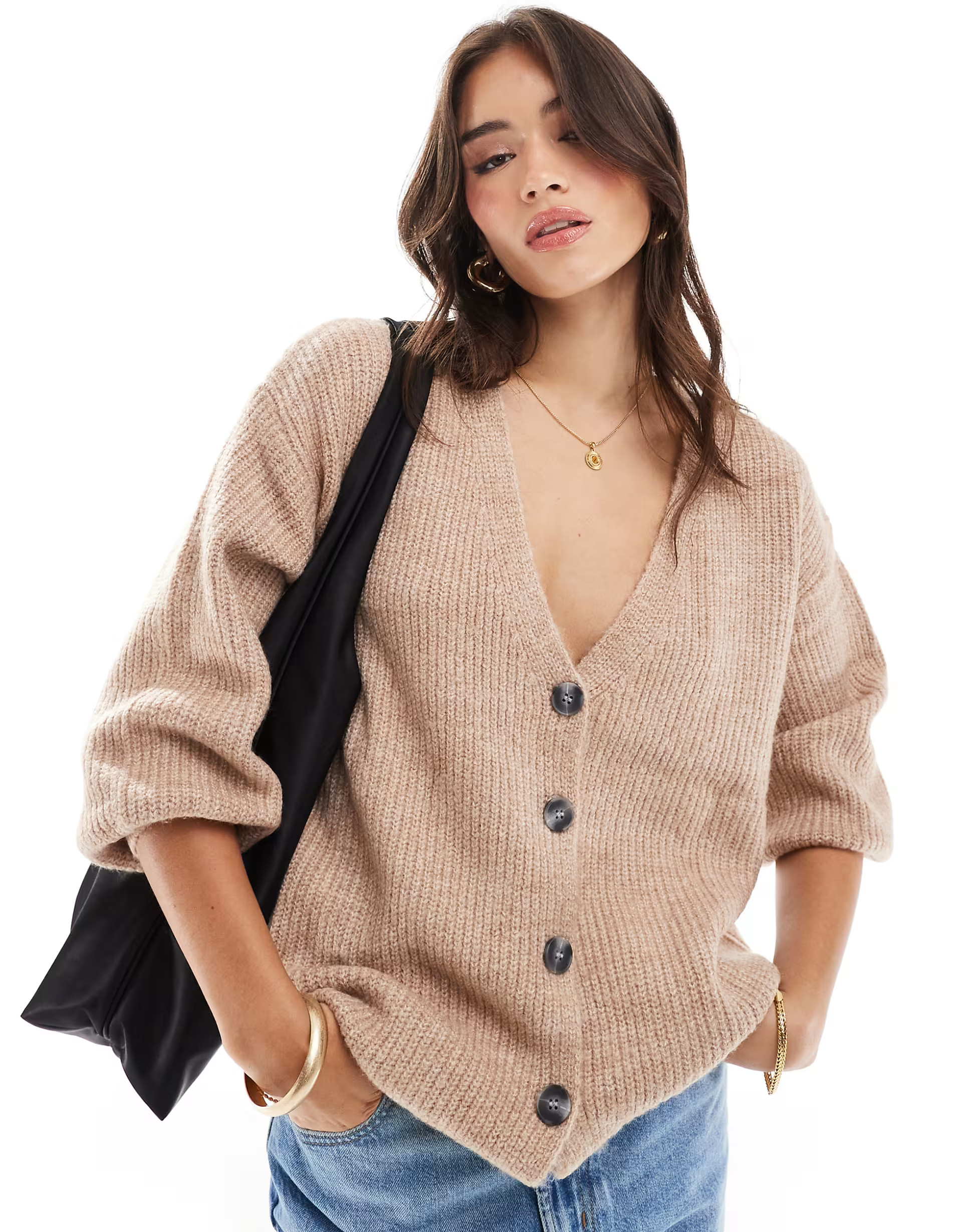 Cotton On oversized cardigan in camel | ASOS (Global)