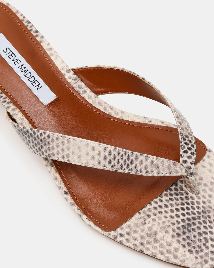 TRACIE Natural Snake Thong Strap Women's Kitten Heel | Steve Madden (US)