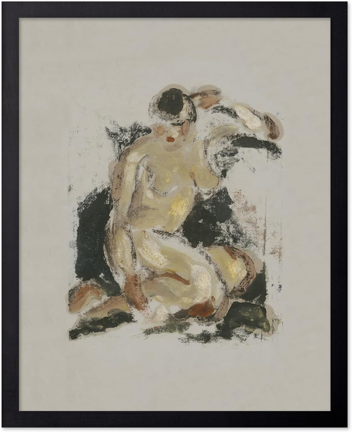 Poster Master Abstract Figure Print - Vintage Female Portrait Poster - Nude Sketch Art - Neutral Painting - Great Office, Living Room or Bedroom Decor - 16x20 UNFRAMED Wall Art | Amazon (US)