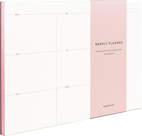 Weekly To-Do List Notepad – Desk Pad for Work and Study, Pink, 11.7x8.3 Inches | Amazon (US)