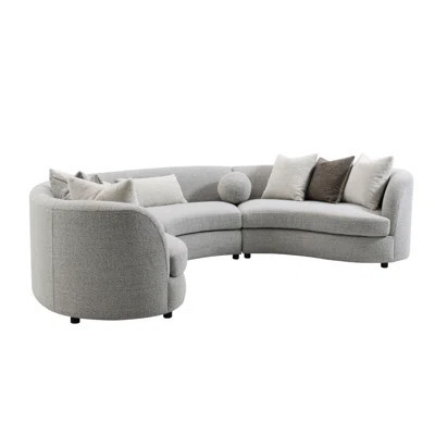 Ivria Gray Boucle Sectional Sofa W/9 Pillows | Wayfair North America