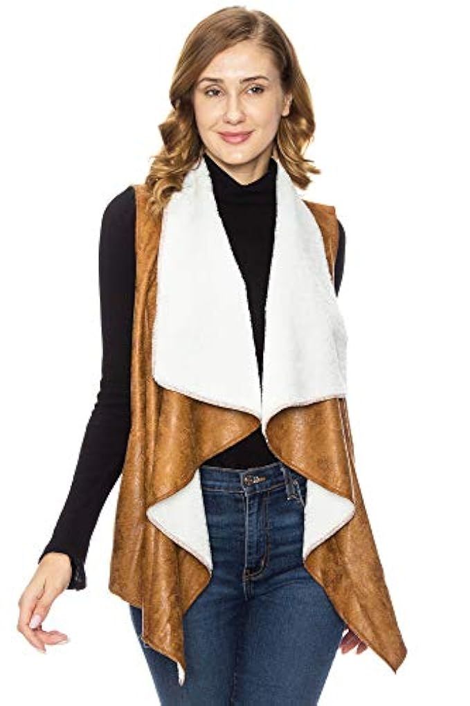 KAYLYN KAYDEN KLKD Women's Faux Fur Suede Shearling Vest | Amazon (US)