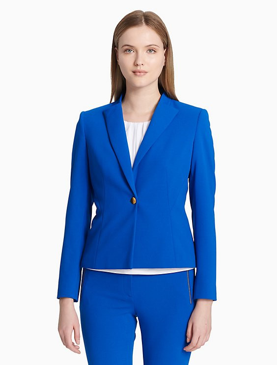 scuba crepe one button jacket | Calvin Klein (US)