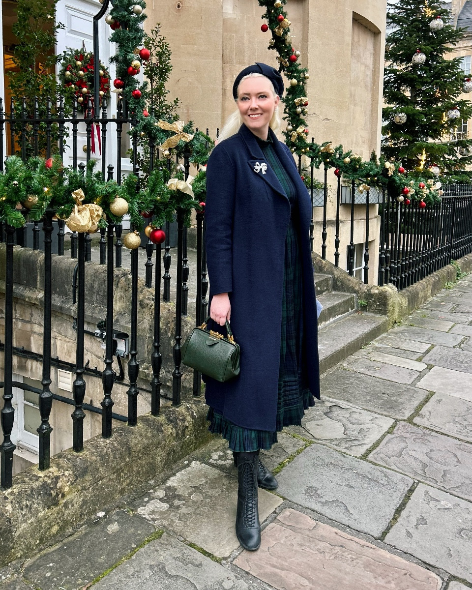 Christmas means TARTAN! Partner your blackwatch tartan or plaid with a navy belted wrap coat, cute ankle boots, a wool beret and a crystal brooch for your coat, finishing with this fab Mini Sophie Handbag (gift idea) from Cambridge Satchel Co! 

Full outfit:
Victorian style boots - Memery 🇬🇧 
Navy Wool Felt Hat - by Whiteley, available from Elegance of Perth and Village Hats
Tartan Dress (past) Seraphina London 
Navy Belted Wool Coat (past) Massimo Dutti
Crystal Bow Brooch - Buckingham Palace Gift Shop


#LTKuk #LTKeurope #LTKWinterSale