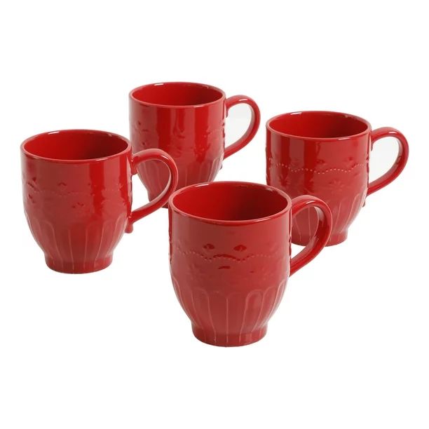 The Pioneer Woman Toni 17-Ounce Red Mugs, 4-Pack - Walmart.com | Walmart (US)