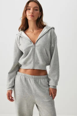 MADESOFT Fleece Short Zip Up Hoodie | Ardene