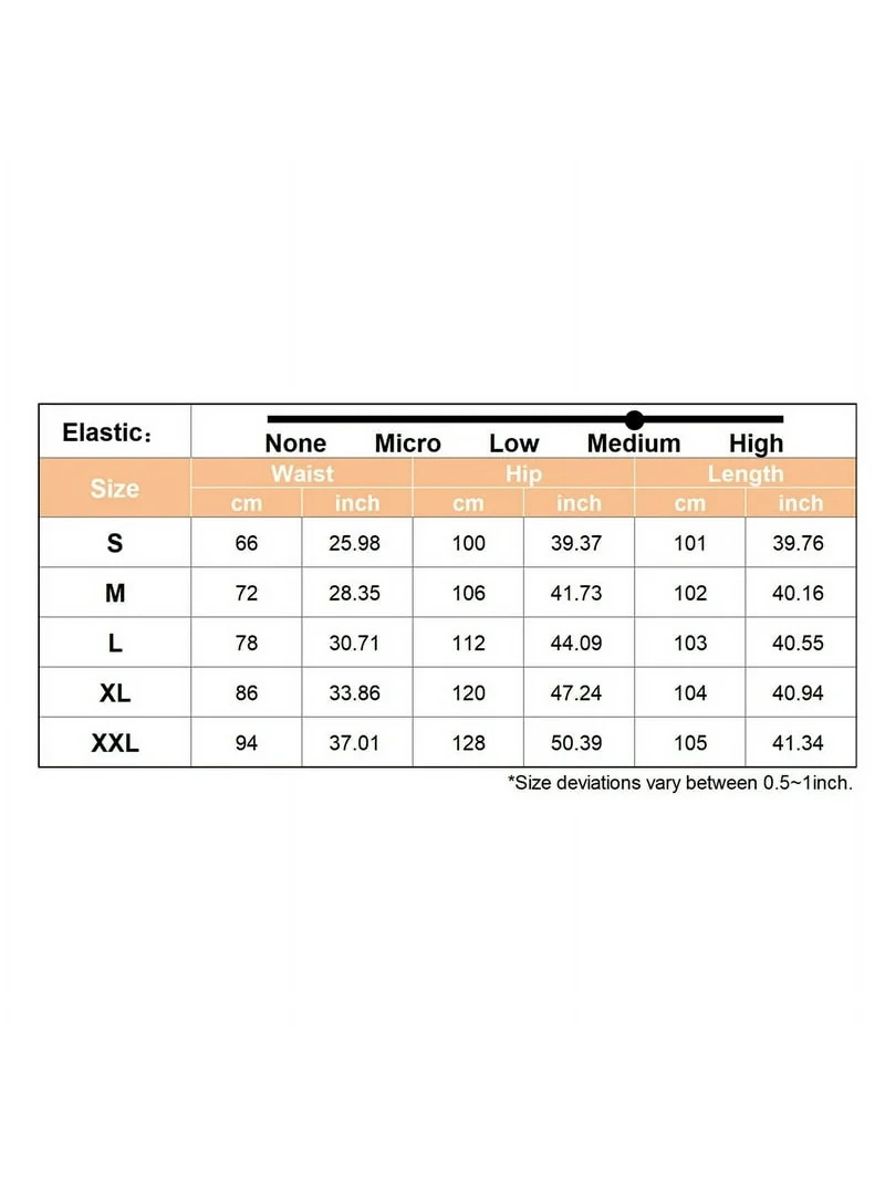 Women Casual Checkered Pants Elastic Waist Comfy Loose Wide Leg Pants with Pockets Black S | Walmart (US)