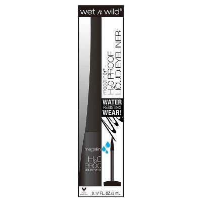 Wet n Wild Megaliner H2O Proof Liquid Eyeliner - 879 Black - 0.17oz: Paraben-Free, Sulfate-Free, Vegan | Target