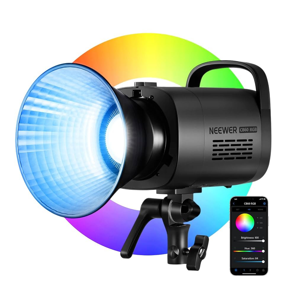 NEEWER CB60 RGB 70W Luce Video LED con Controllo 2,4G/APP Illuminazione Video Continua COB Colore... | Amazon (IT)