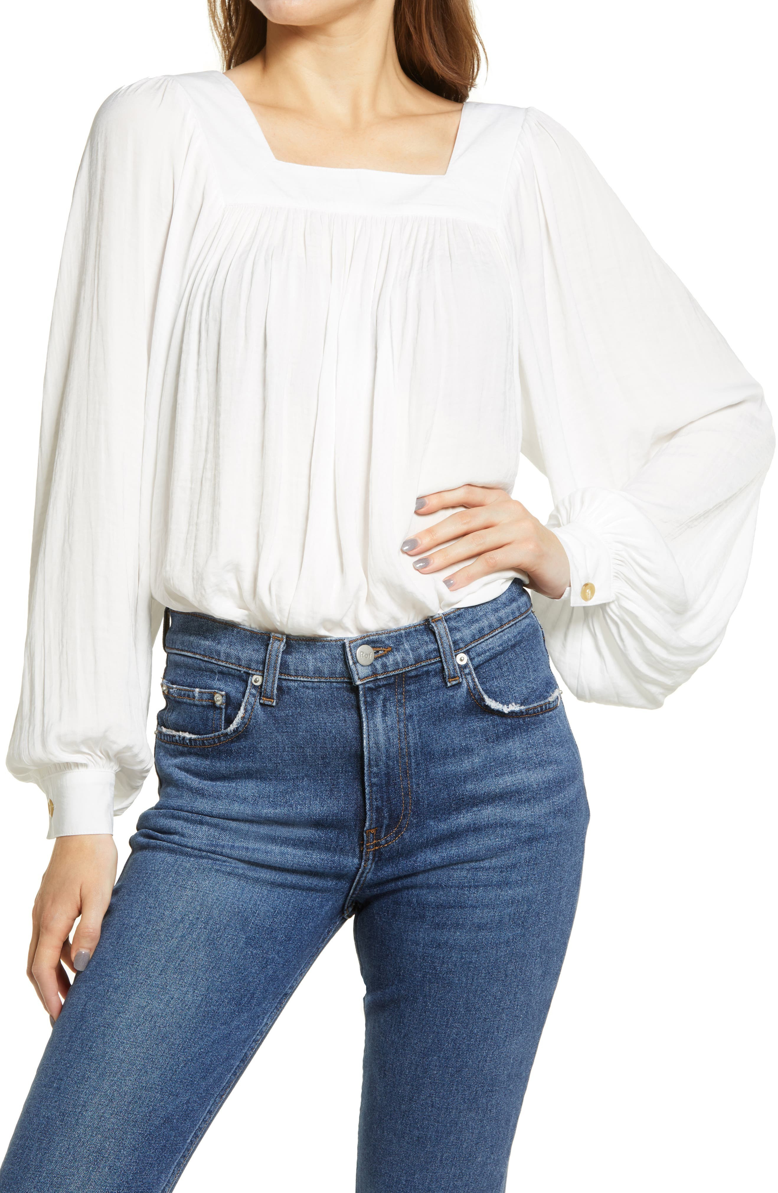 Washed Satin Long Sleeve Top | Nordstrom