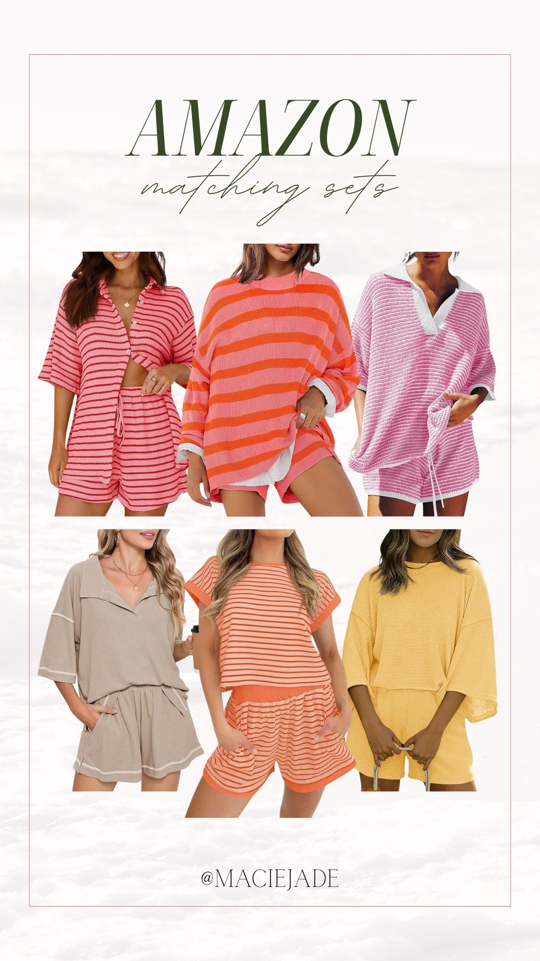 The cutest matching sets from Amazon 💗 They come in so many colors! 

amazon fashion, amazon style, matching sets, amazon loungewear, spring style

#LTKootd