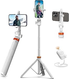 EUCOS 62" Tripod for iPhone, Sturdy Selfie Stick Tripod with Remote & Lightweight Phone Stand, So... | Amazon (US)
