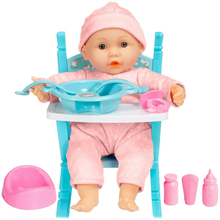 Best Choice Products 12.5in Realistic Baby Doll with Soft Body, Highchair, Potty, Pacifier, Bottl... | Walmart (US)