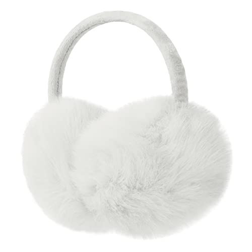 Justay Comf Ear Muffs, Women Earmuffs Faux Fur for Winter Adjustable Ear Warmer One Size,White | Amazon (UK)