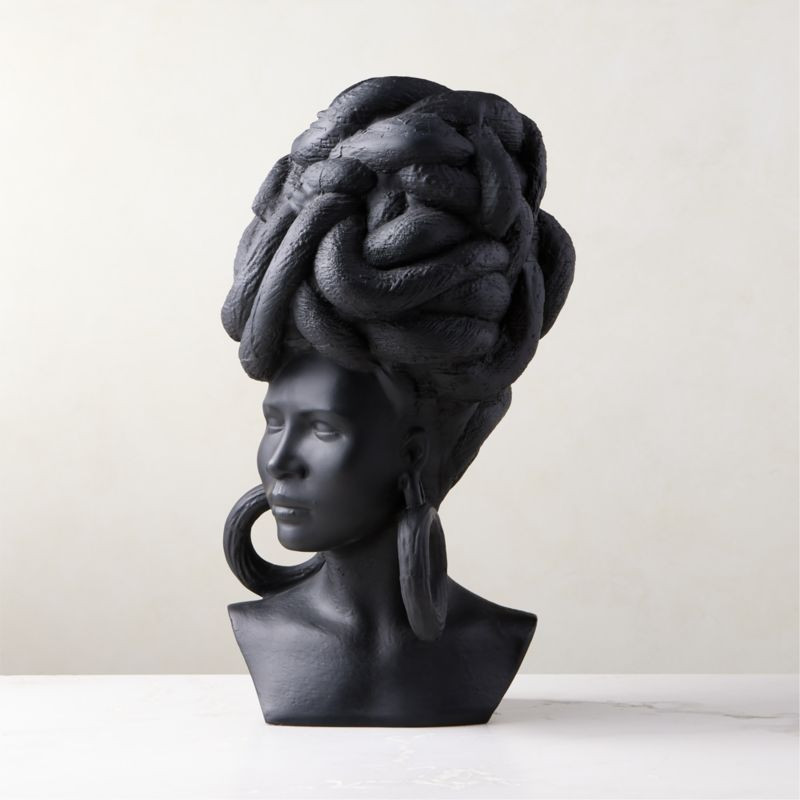 Weaver Bird Black Fiber Clay Bust + Reviews | CB2 | CB2