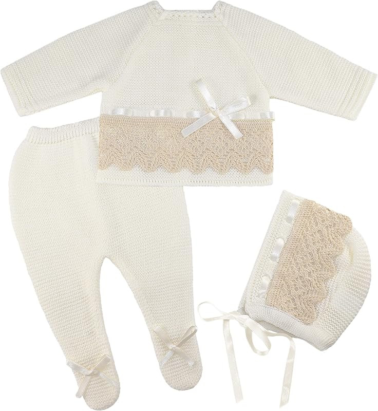 Escalett Layette Newborn Baby Knitted Clothes Set, Coming Home Infant Knit Outfit for Boys and Gi... | Amazon (US)