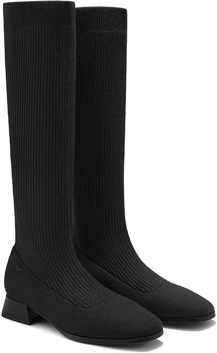 VIVAIA Tara Pro Women's Water Repellent Wool Knee-High Boots Slip on Square-Toe Booties 1.18'' Bl... | Amazon (US)