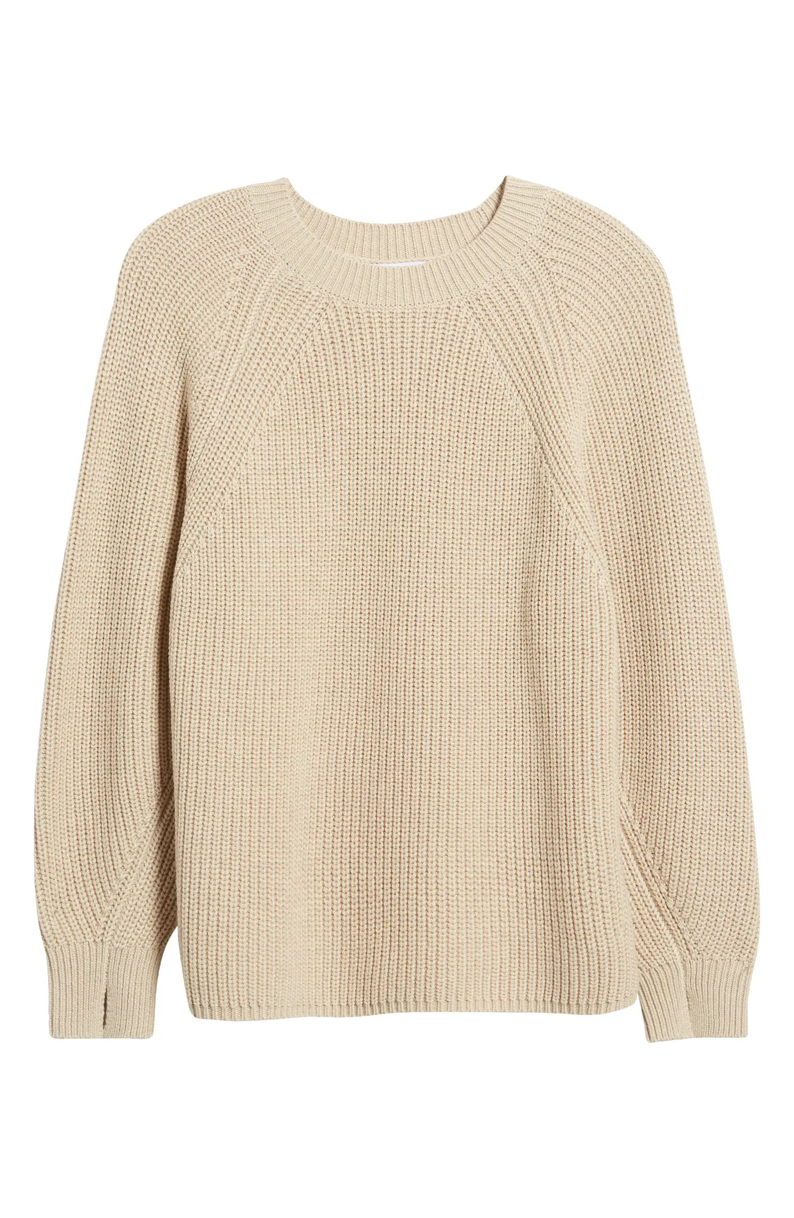 Nordstrom Organic Cotton & Merino Wool Rib Sweater | Nordstrom | Nordstrom